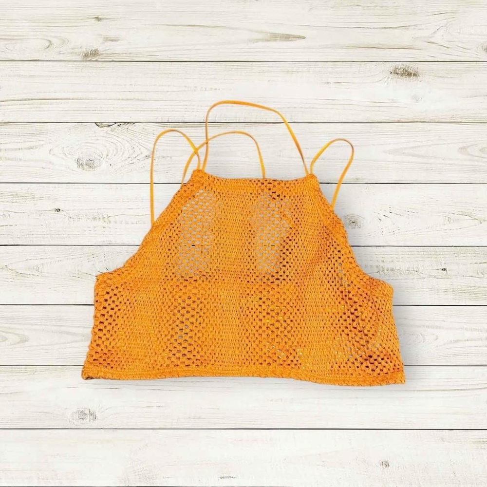 ZARA Orange Halter Crop Top – Size S (NWOT)
